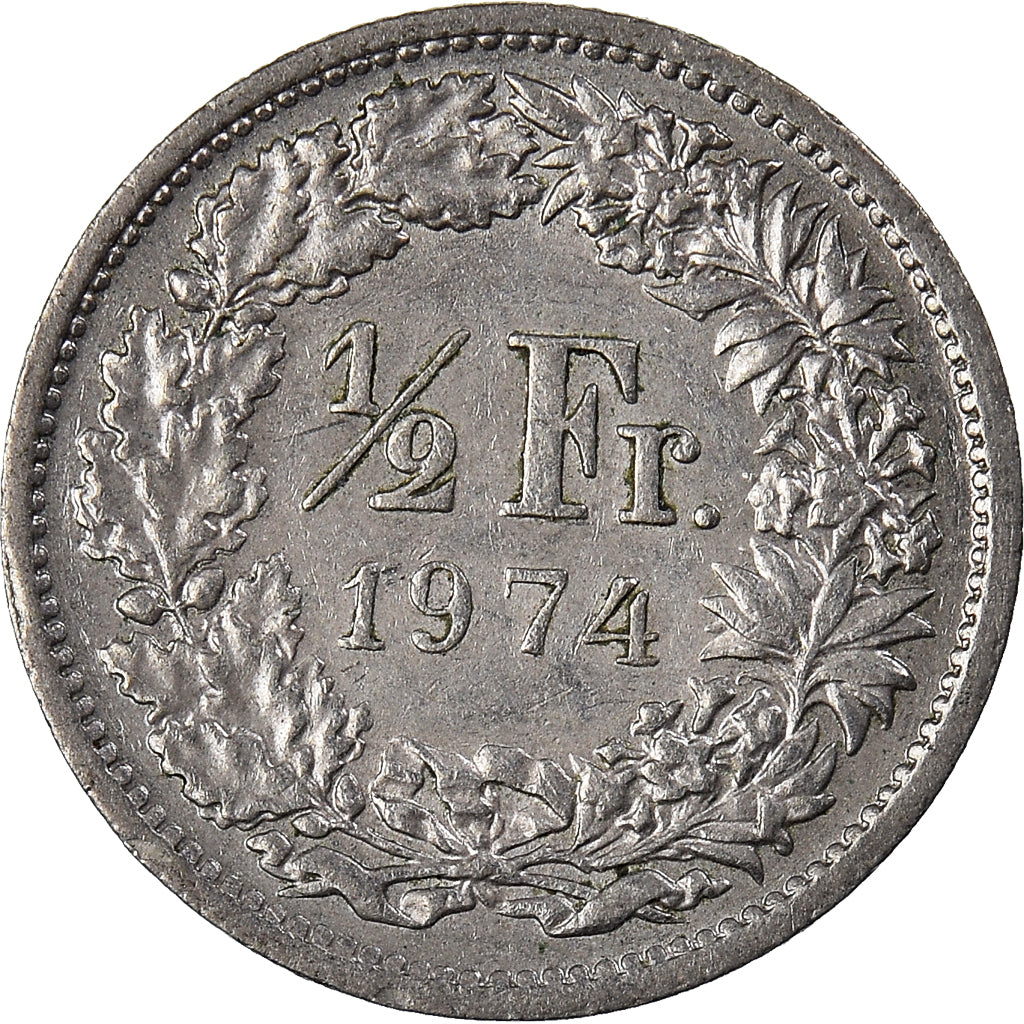 Monnaie, Suisse, 1/2 Franc, 1974