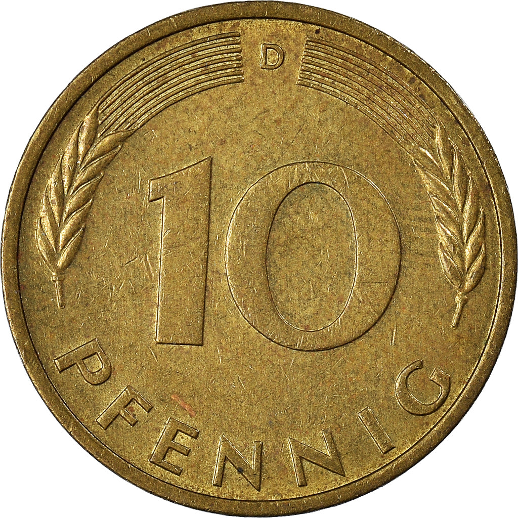 Munten, Federale Duitse Republiek, 10 Pfennig, 1974