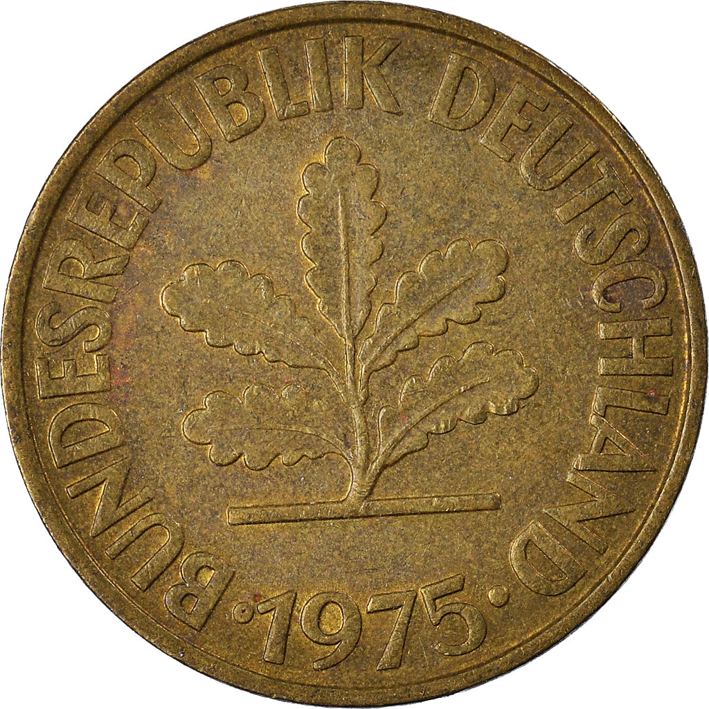 Münze, Bundesrepublik Deutschland, 10 Pfennig, 1975
