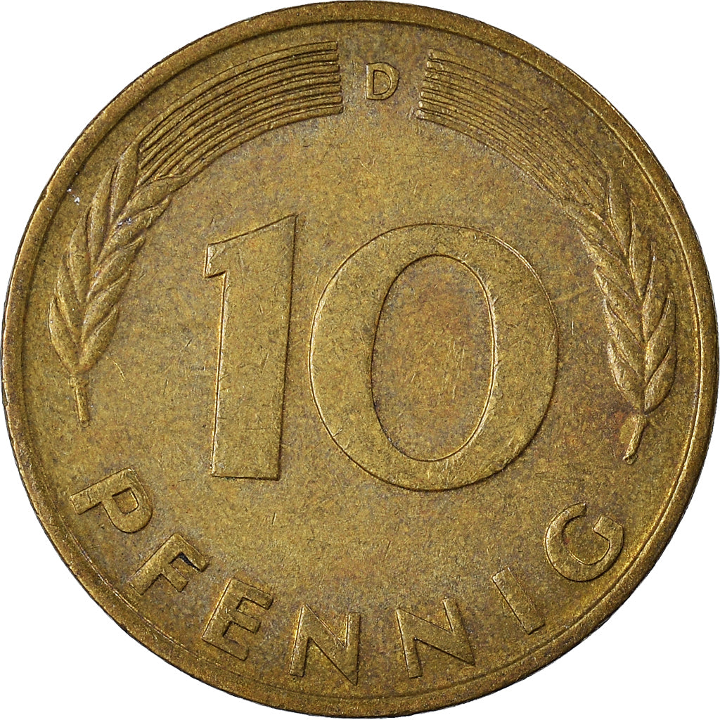 Münze, Bundesrepublik Deutschland, 10 Pfennig, 1975