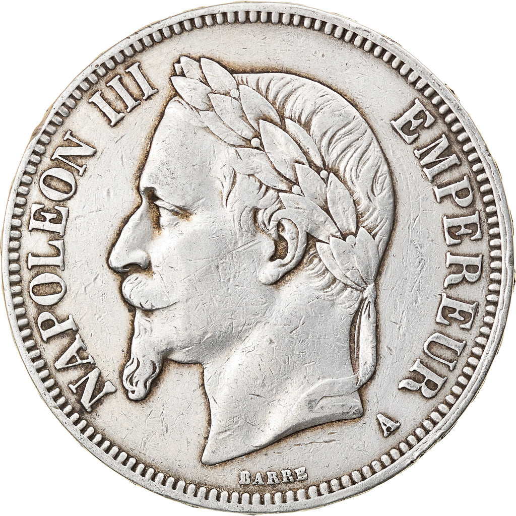 Coin, France, Napoleon III, 5 Francs, 1867, Paris, EF(40-45), Silver, KM:799.1