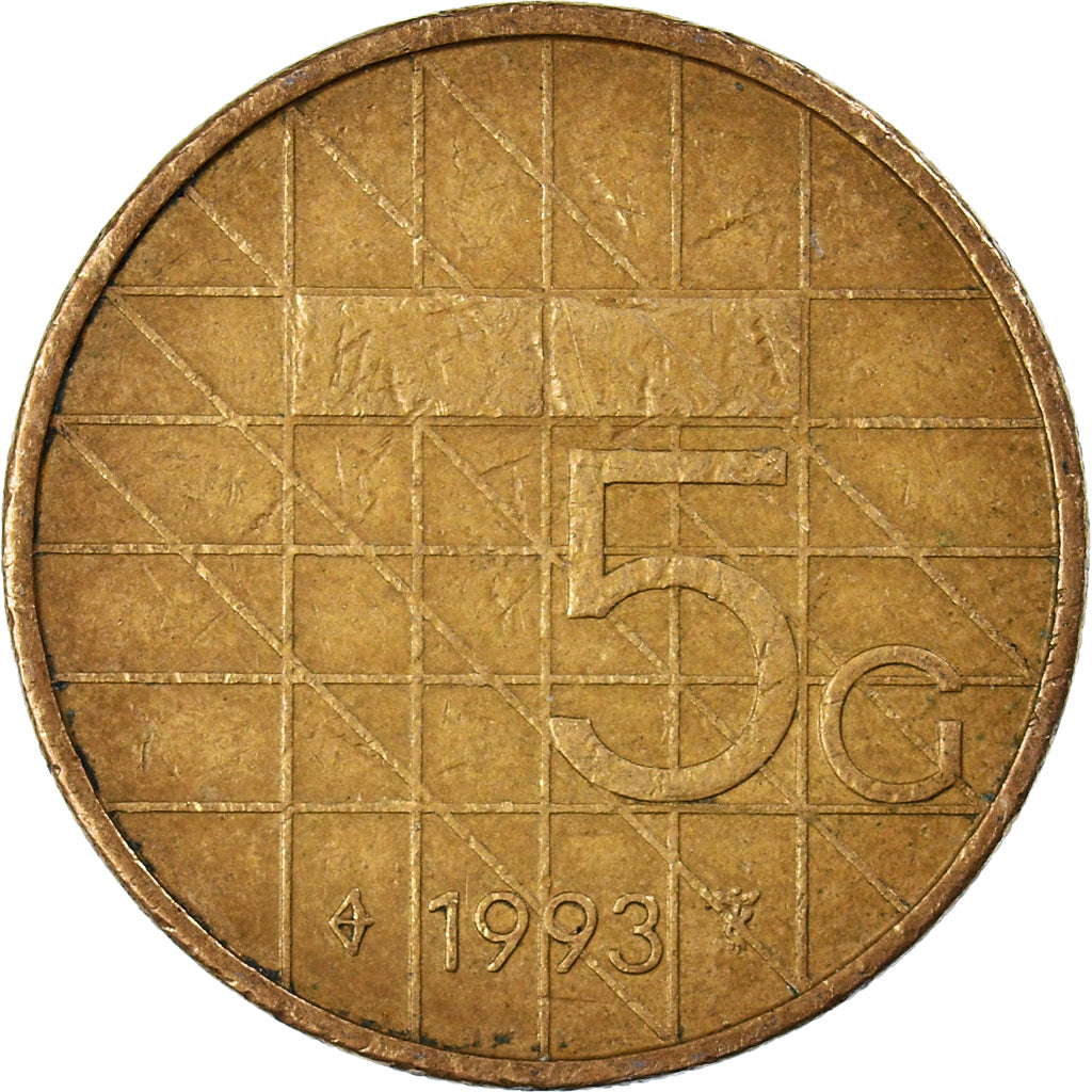 Münze, Niederlande, 5 Gulden, 1993