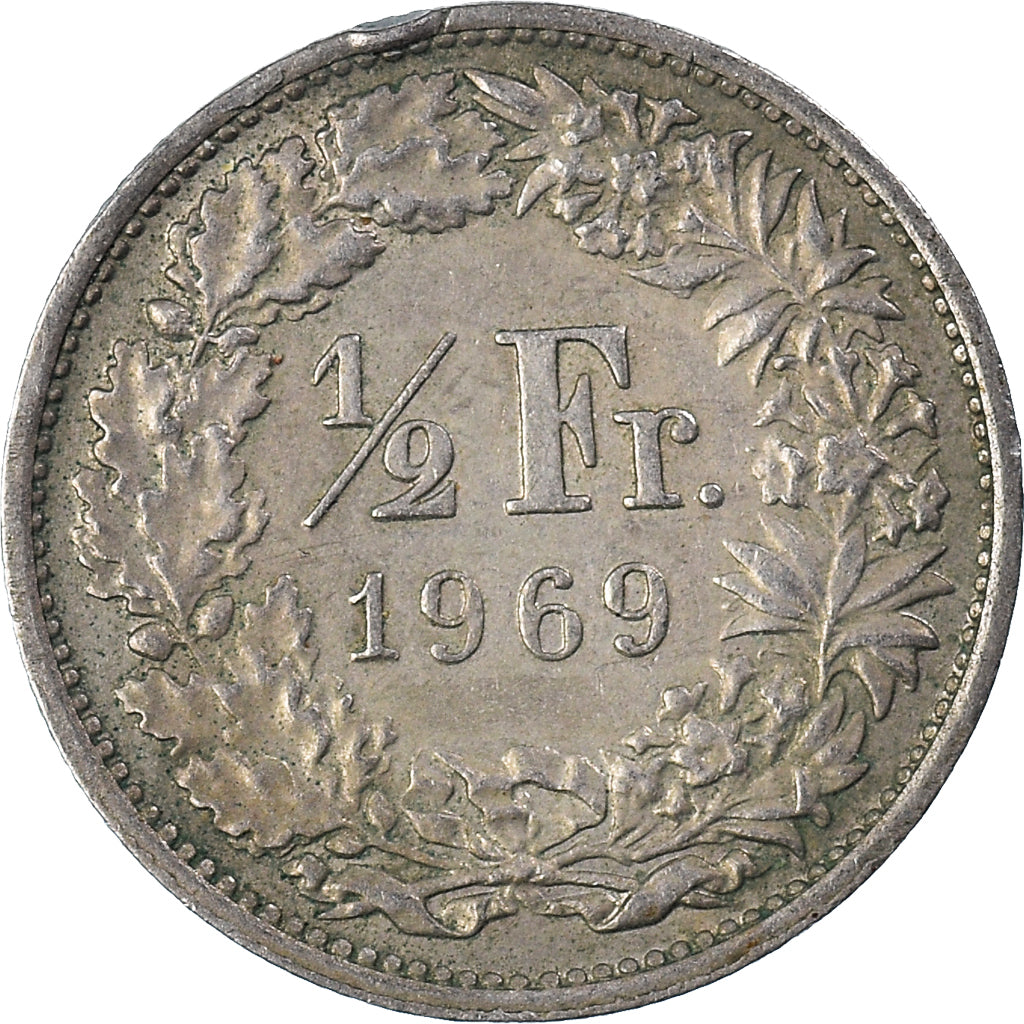 Monnaie, Suisse, 1/2 Franc, 1969