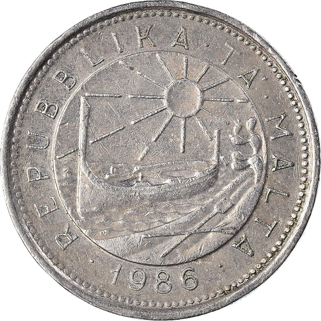 Moeda, Malta, 10 Cents, 1986