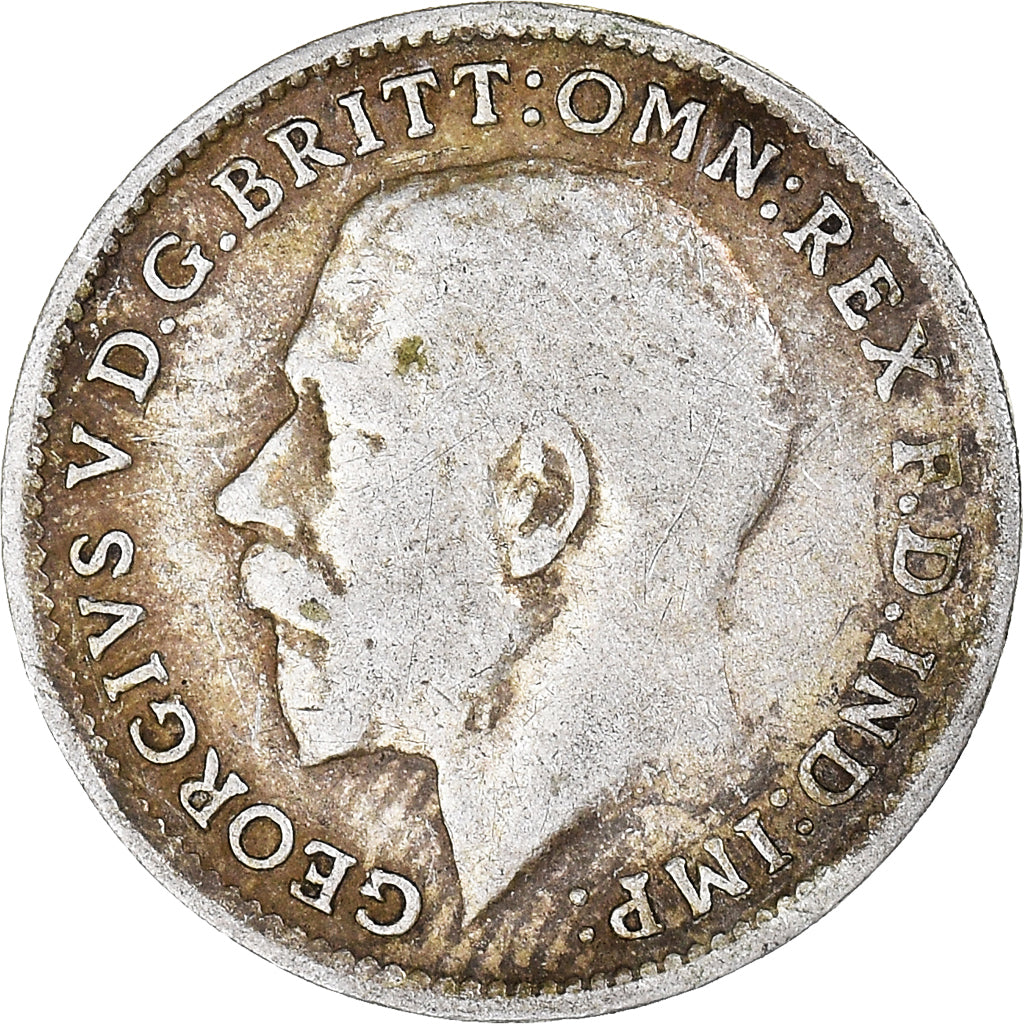 Coin, Great Britain, George V, 3 Pence, 1916, EF(40-45), Silver, KM:813