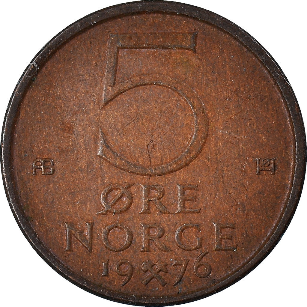 Moneda, Noruega, 5 Öre, 1976