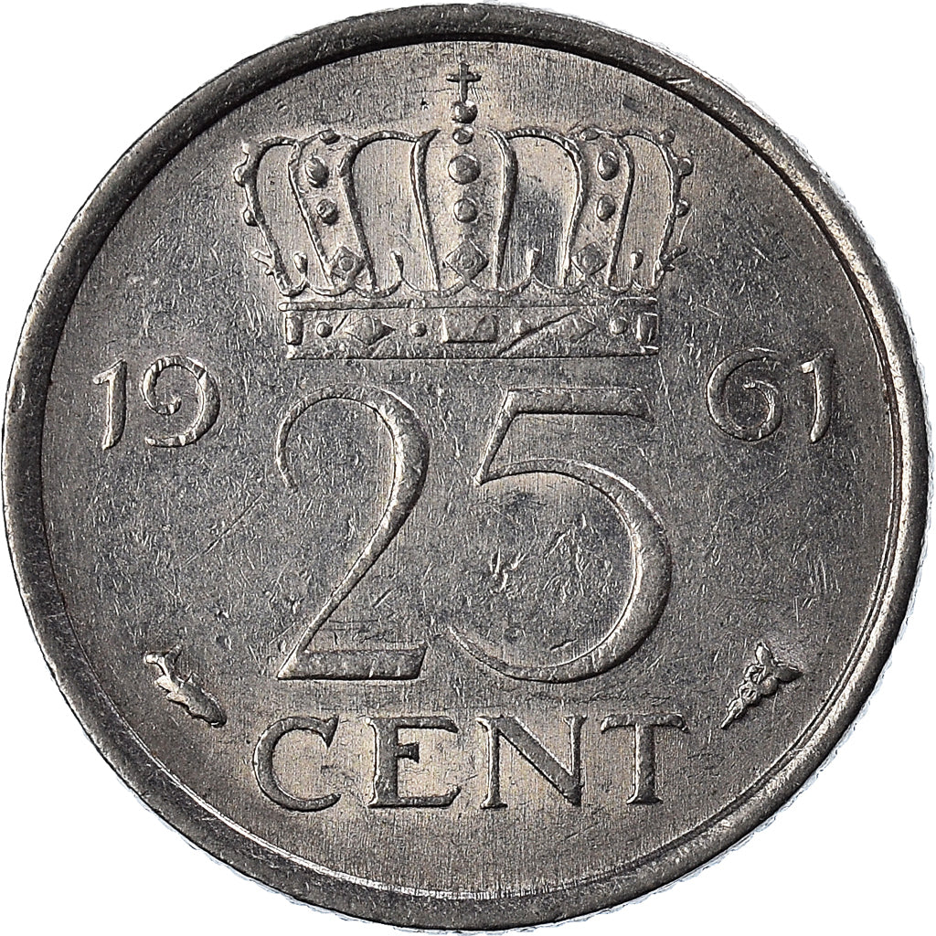Münze, Niederlande, 25 Cents, 1961