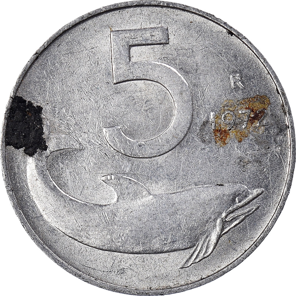 Munten, Italië, 5 Lire, 1972