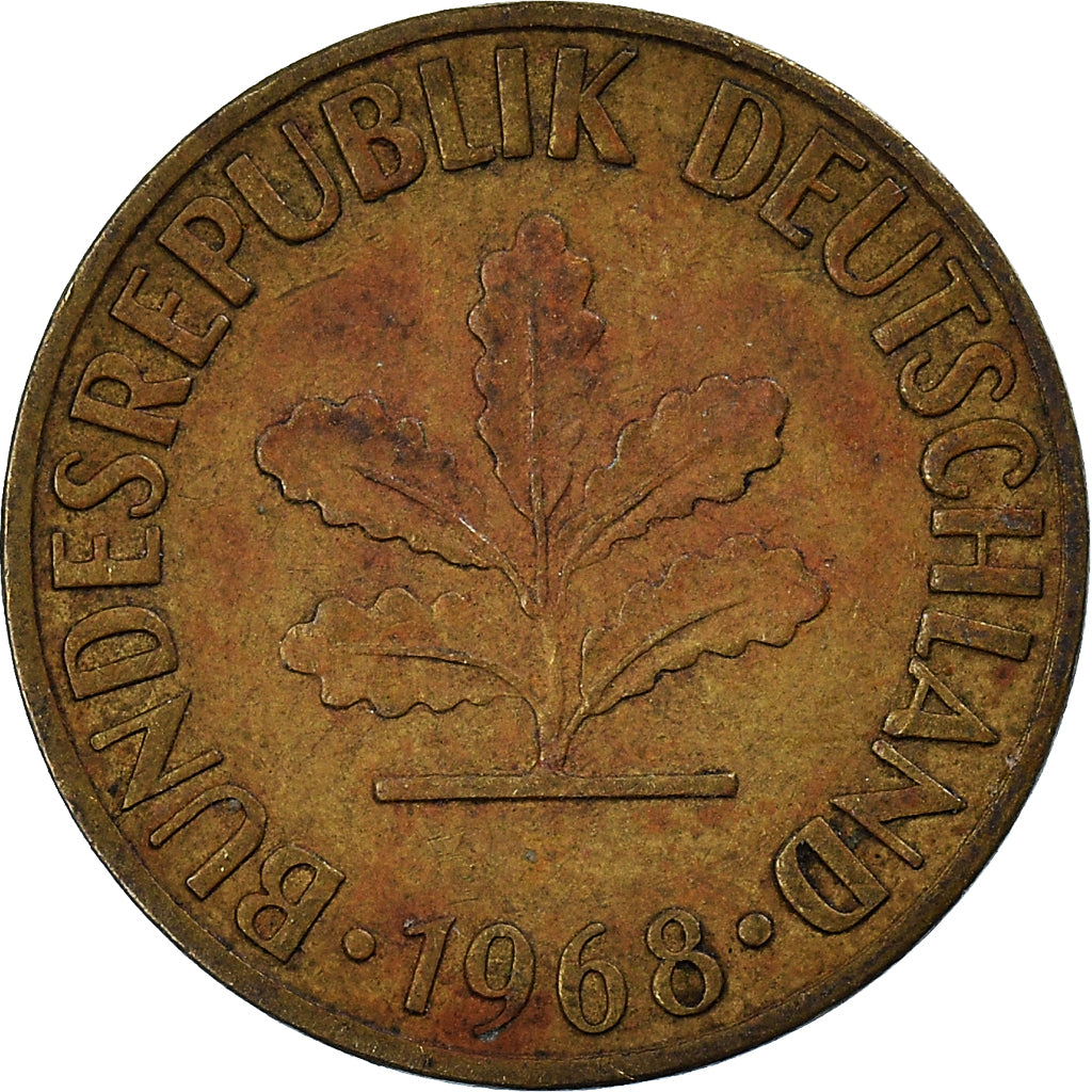 Moeda, ALEMANHA - REPÚBLICA FEDERAL, 5 Pfennig, 1968