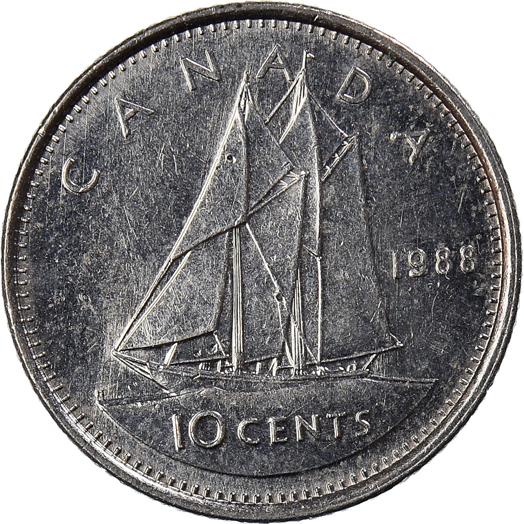 Coin, Canada, 10 Cents, 1988