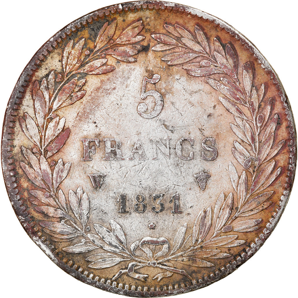 Moneta, Francia, Louis-Philippe, 5 Francs, 1831, Lille, MB, Argento, KM:735.13