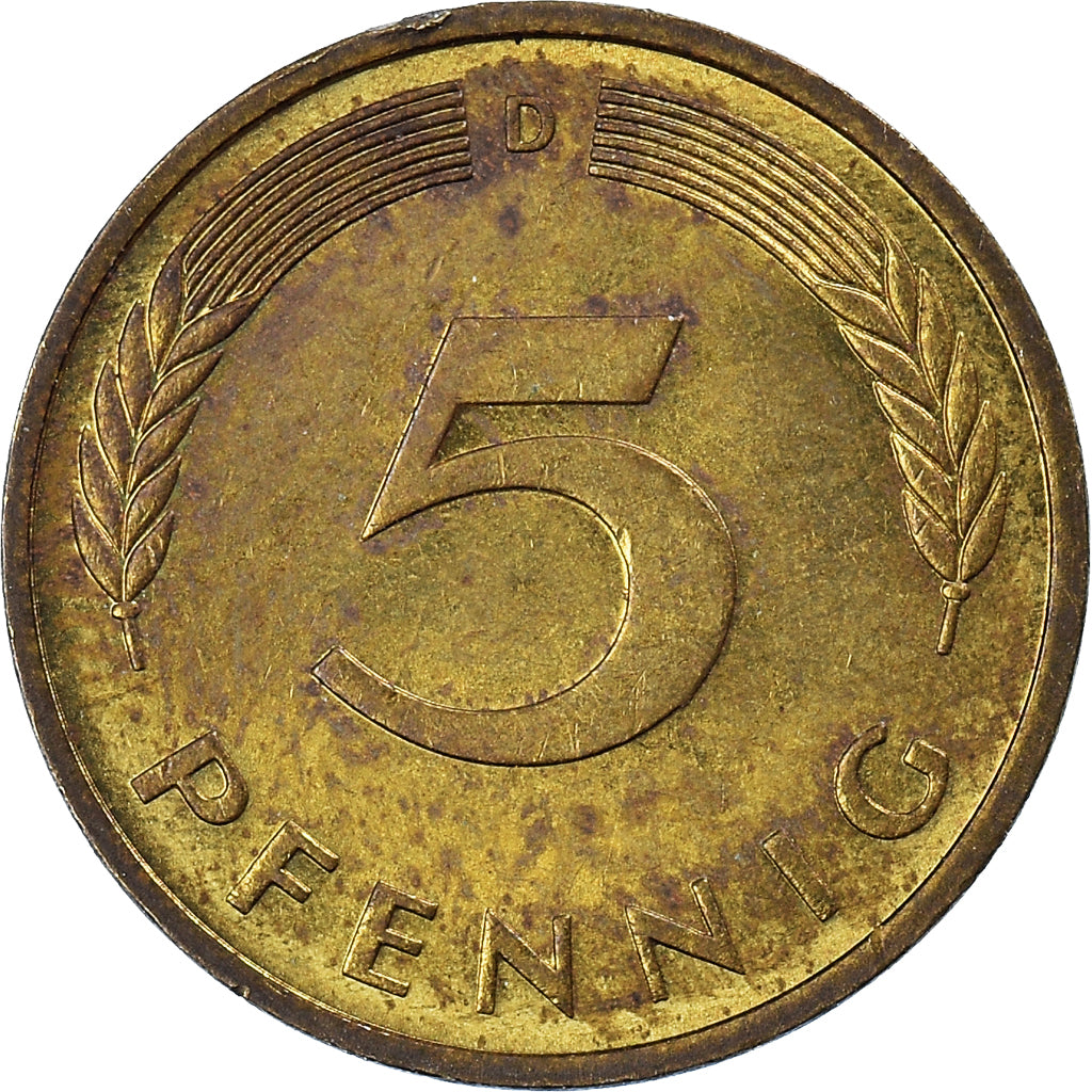 Münze, Bundesrepublik Deutschland, 5 Pfennig, 1982