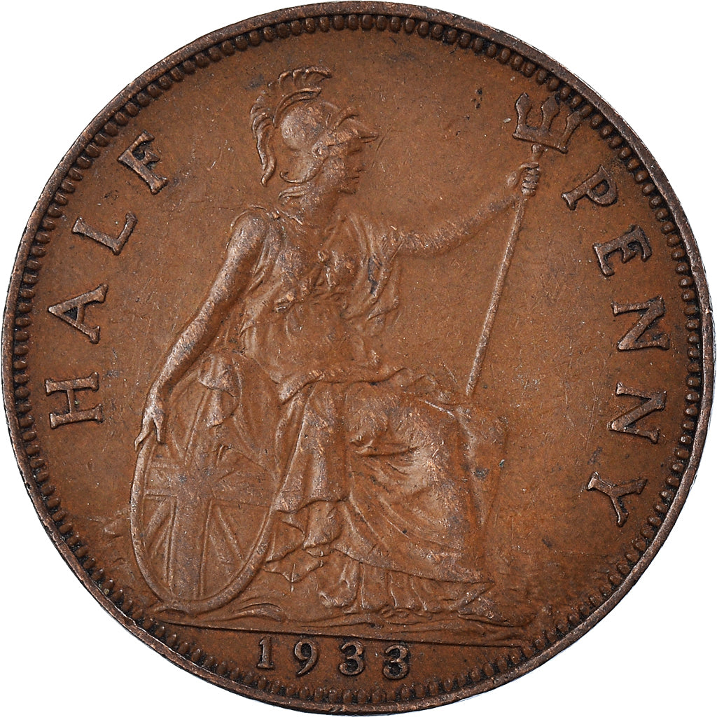 Monnaie, Grande-Bretagne, 1/2 Penny, 1933