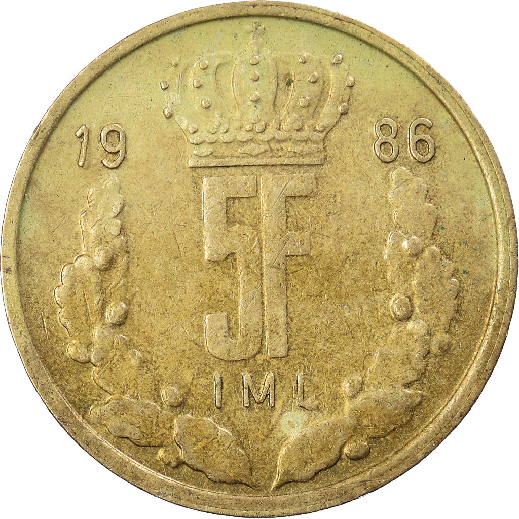 Munten, Luxemburg, 5 Francs, 1986