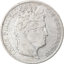 Moneta, Francia, Louis-Philippe, 5 Francs, 1833, Strasbourg, B+, Argento