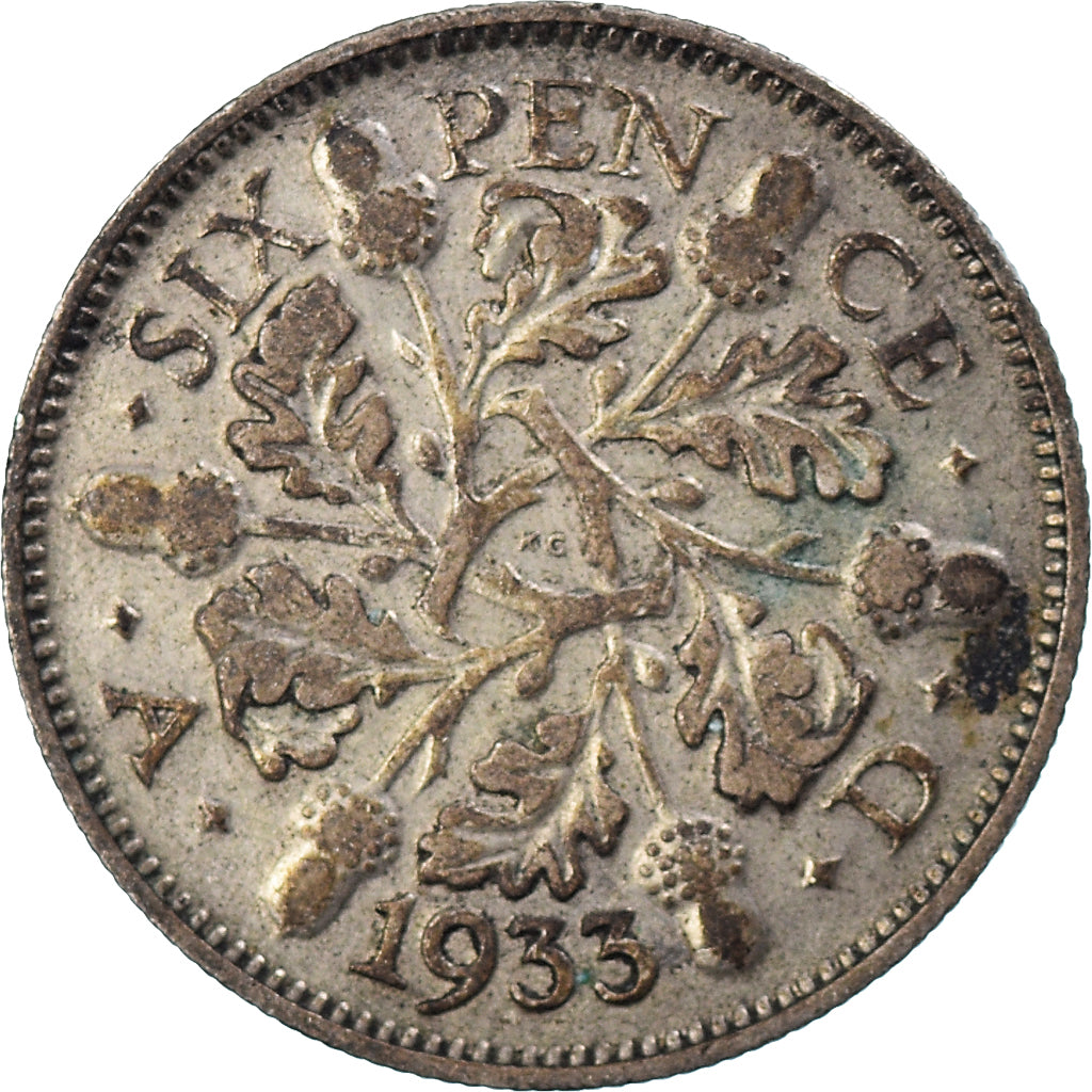 Coin, Great Britain, 6 Pence, 1933