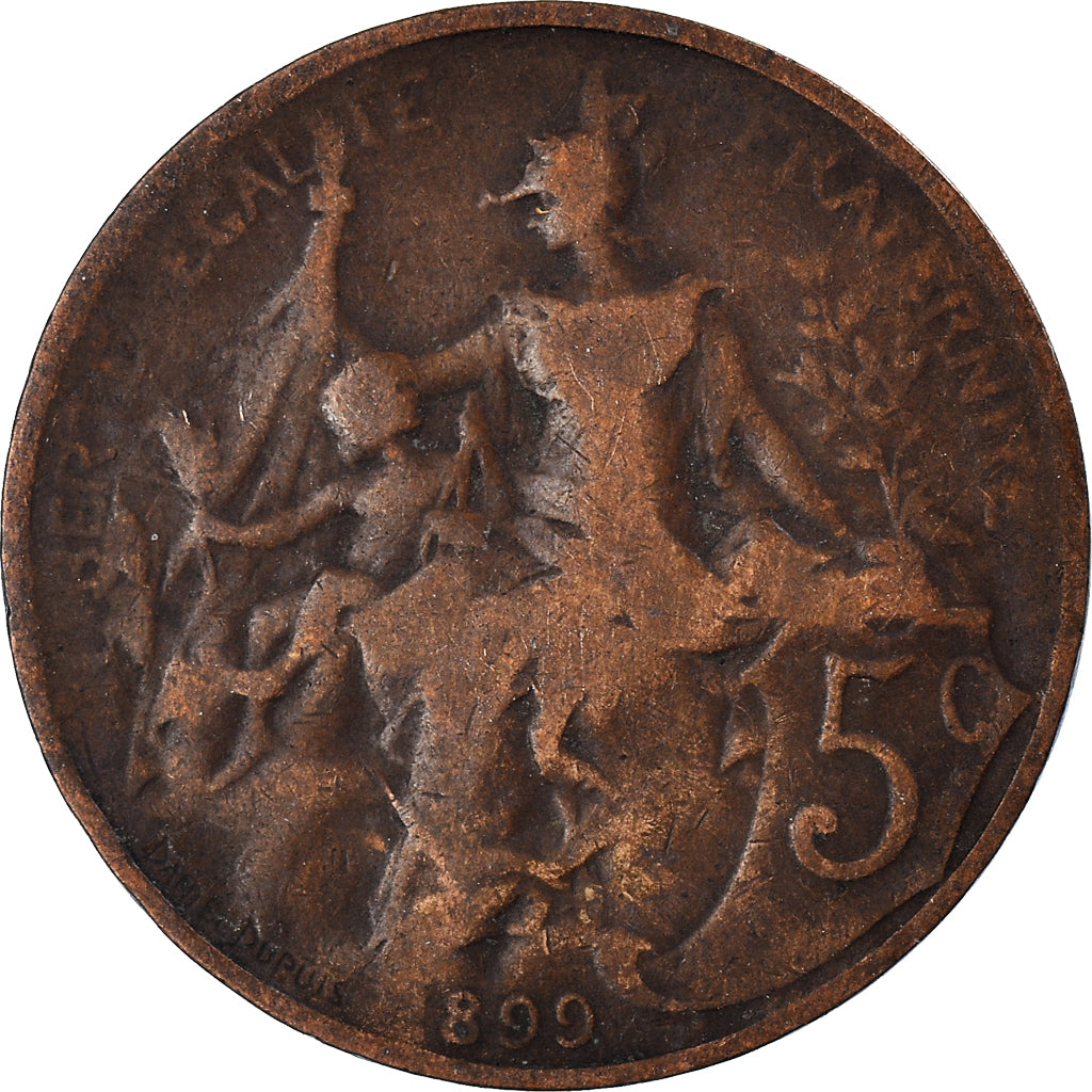 Coin, France, 5 Centimes, 1899