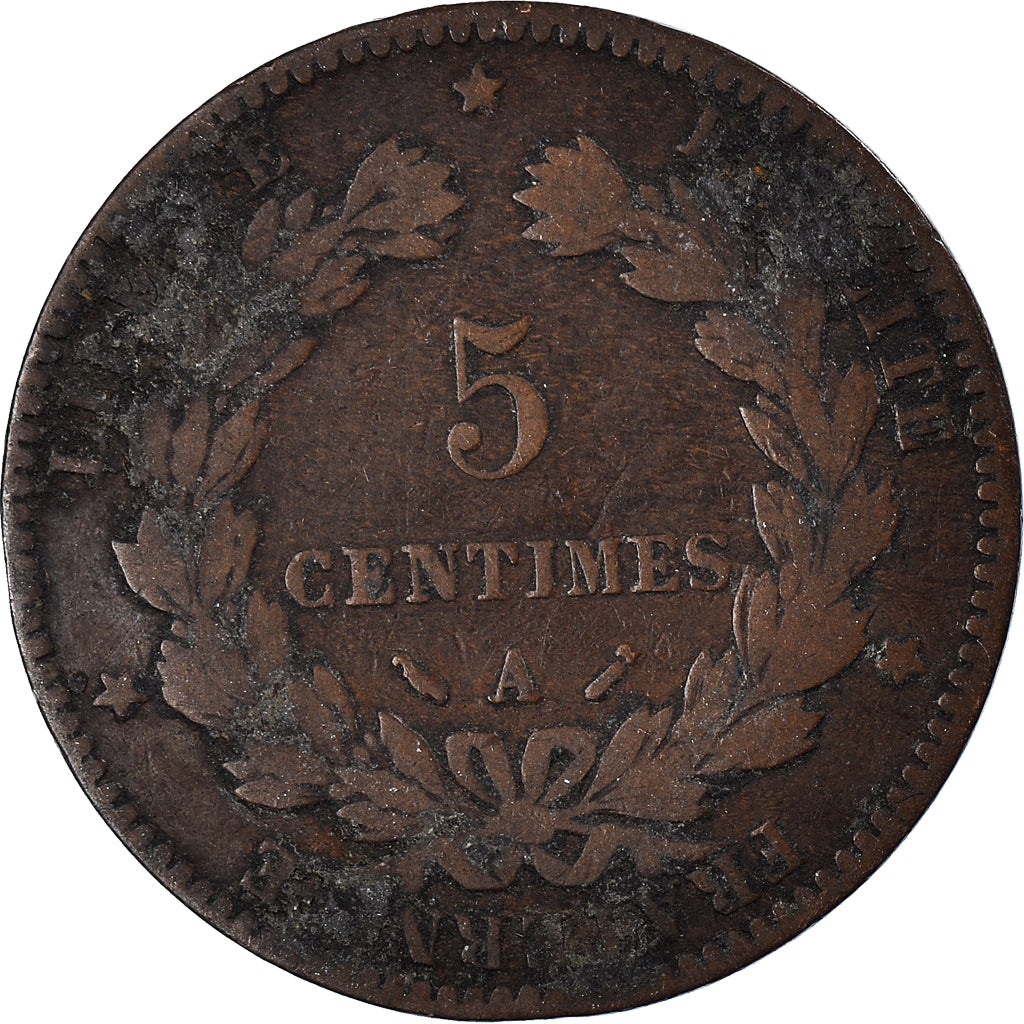 Moeda, França, 5 Centimes, 1882