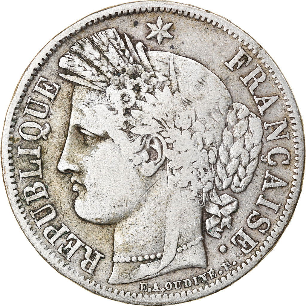 Coin, France, Cérès, 5 Francs, 1849, Paris, VF(20-25), Silver, KM:761.1