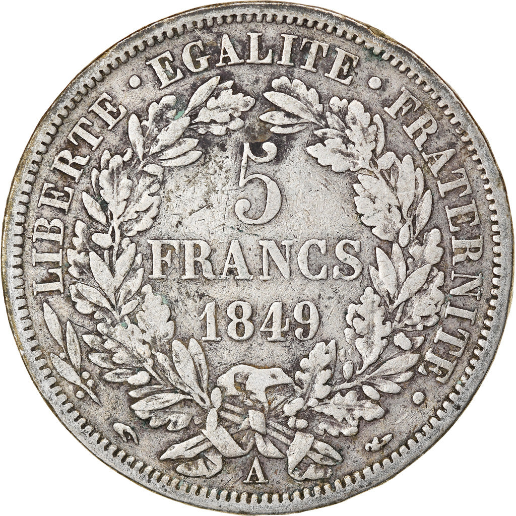 Coin, France, Cérès, 5 Francs, 1849, Paris, VF(20-25), Silver, KM:761.1
