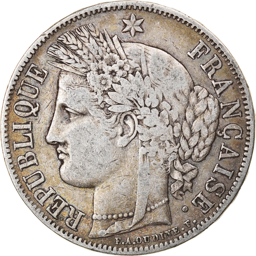 Coin, France, Cérès, 5 Francs, 1850, Paris, VF(20-25), Silver, KM:761.1