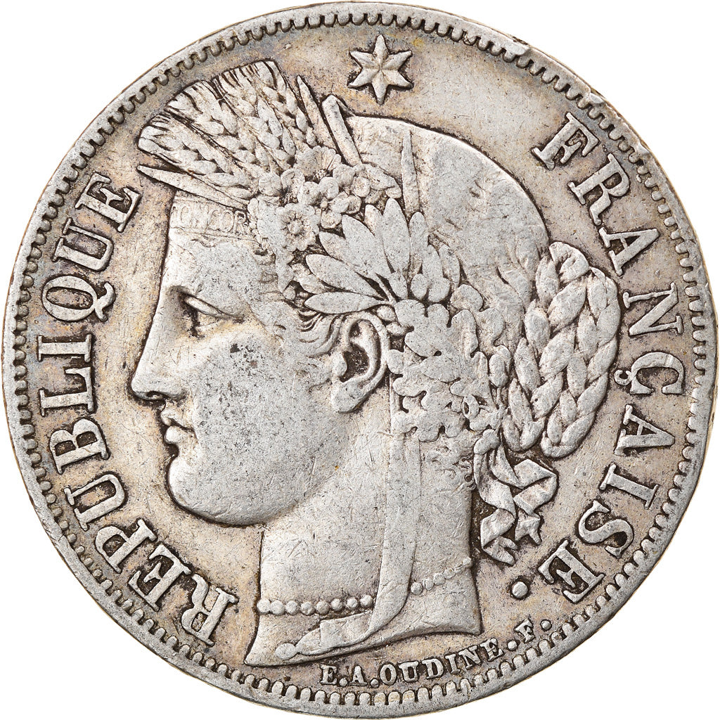 Coin, France, Cérès, 5 Francs, 1850, Paris, VF(20-25), Silver, KM:761.1