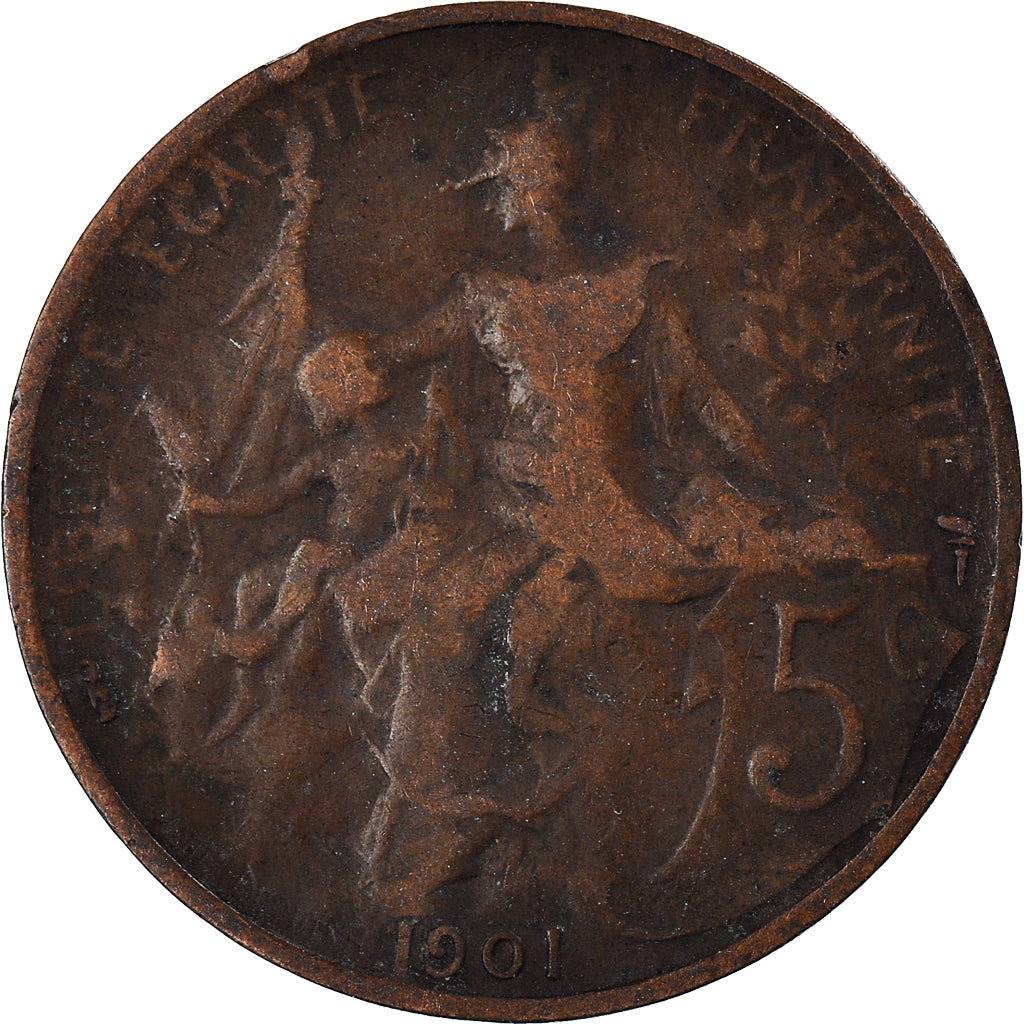 Munten, Frankrijk, 5 Centimes, 1901