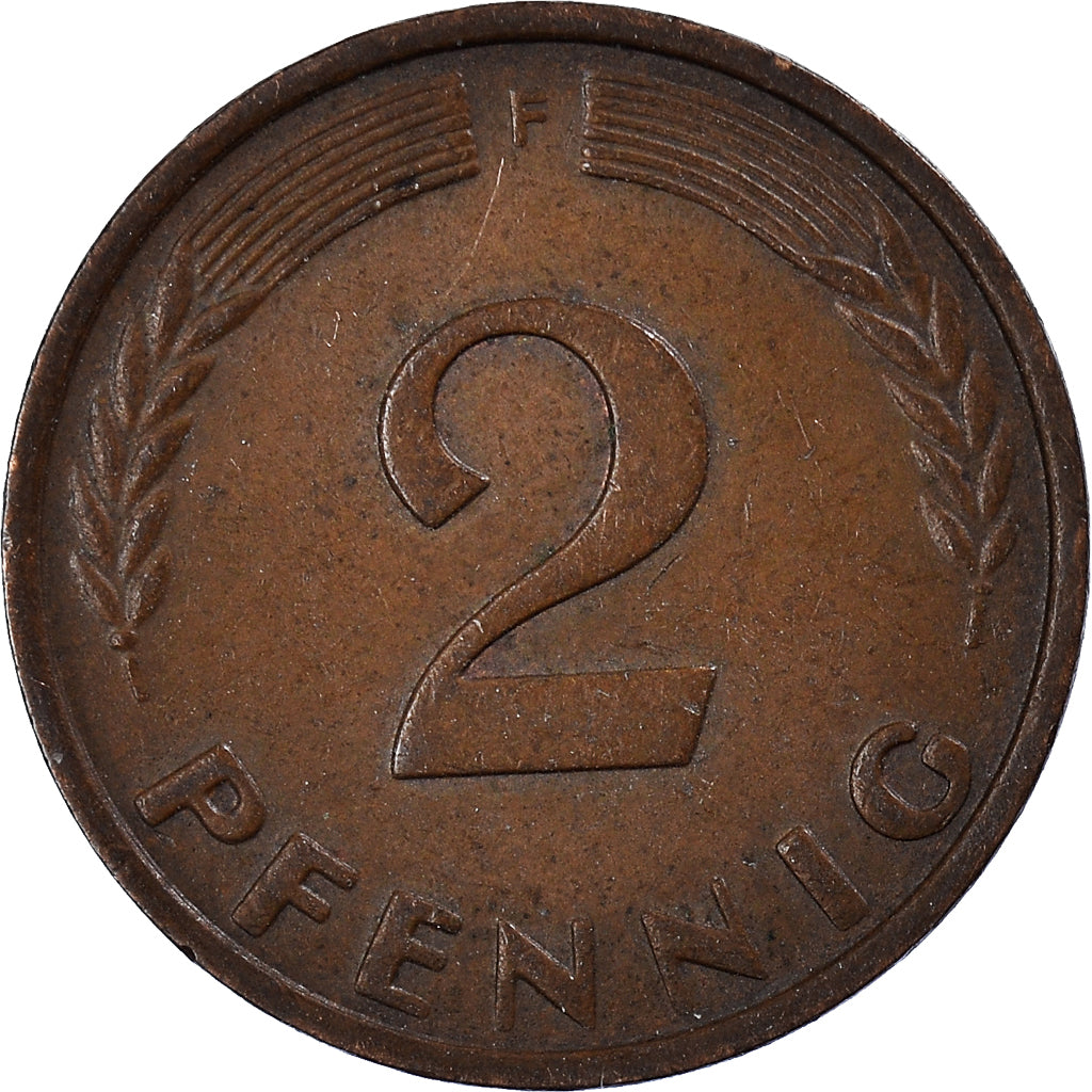 Moeda, ALEMANHA - REPÚBLICA FEDERAL, 2 Pfennig, 1958