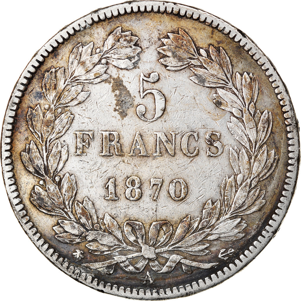 Coin, France, Cérès, 5 Francs, 1870, Paris, VF(30-35), Silver, KM:818.1