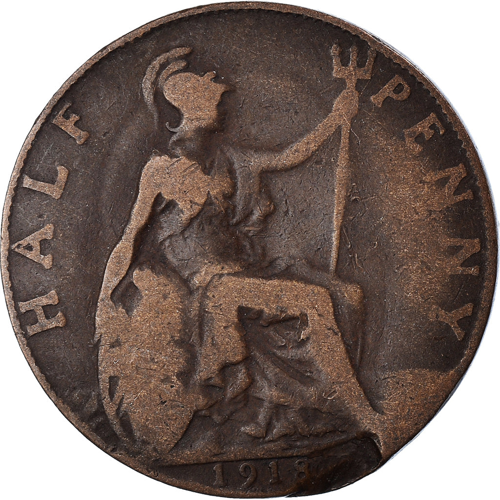 Münze, Großbritannien, 1/2 Penny, 1918