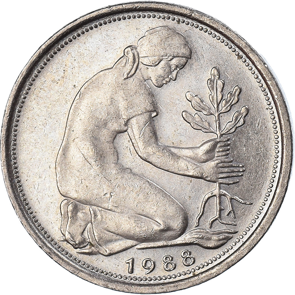 Monnaie, République fédérale allemande, 50 Pfennig, 1988