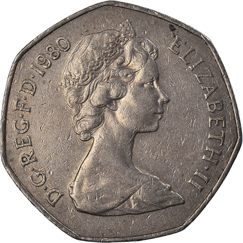 Moneda, Gran Bretaña, 50 New Pence, 1980