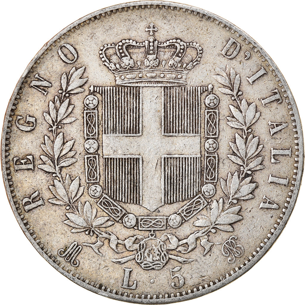 Monnaie, Italie, Vittorio Emanuele II, 5 Lire, 1872, Milan, TB+, Argent, KM:8.3