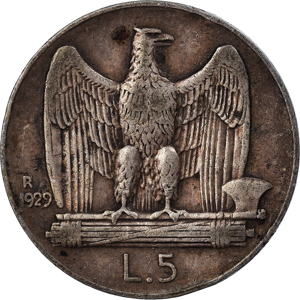 Coin, Italy, 5 Lire, 1929