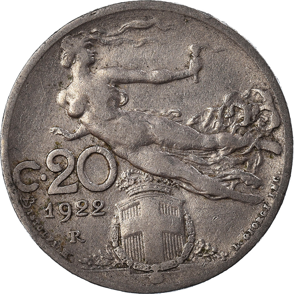 Moneda, Italia, 20 Centesimi, 1922