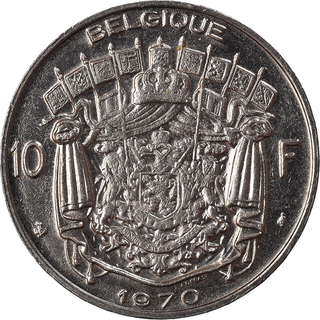 Münze, Belgien, 10 Francs, 10 Frank, 1970