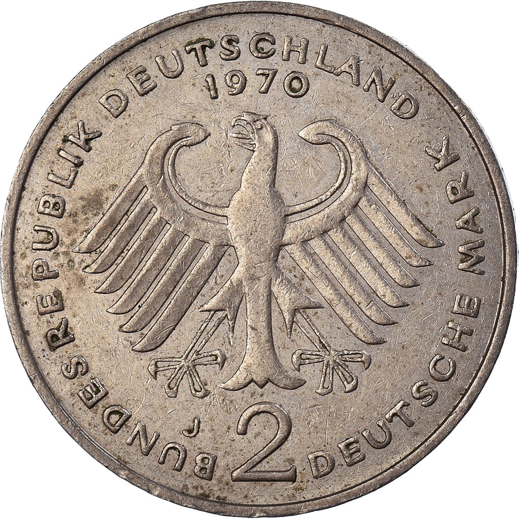 Moneta, GERMANIA - REPUBBLICA FEDERALE, 2 Mark, 1970