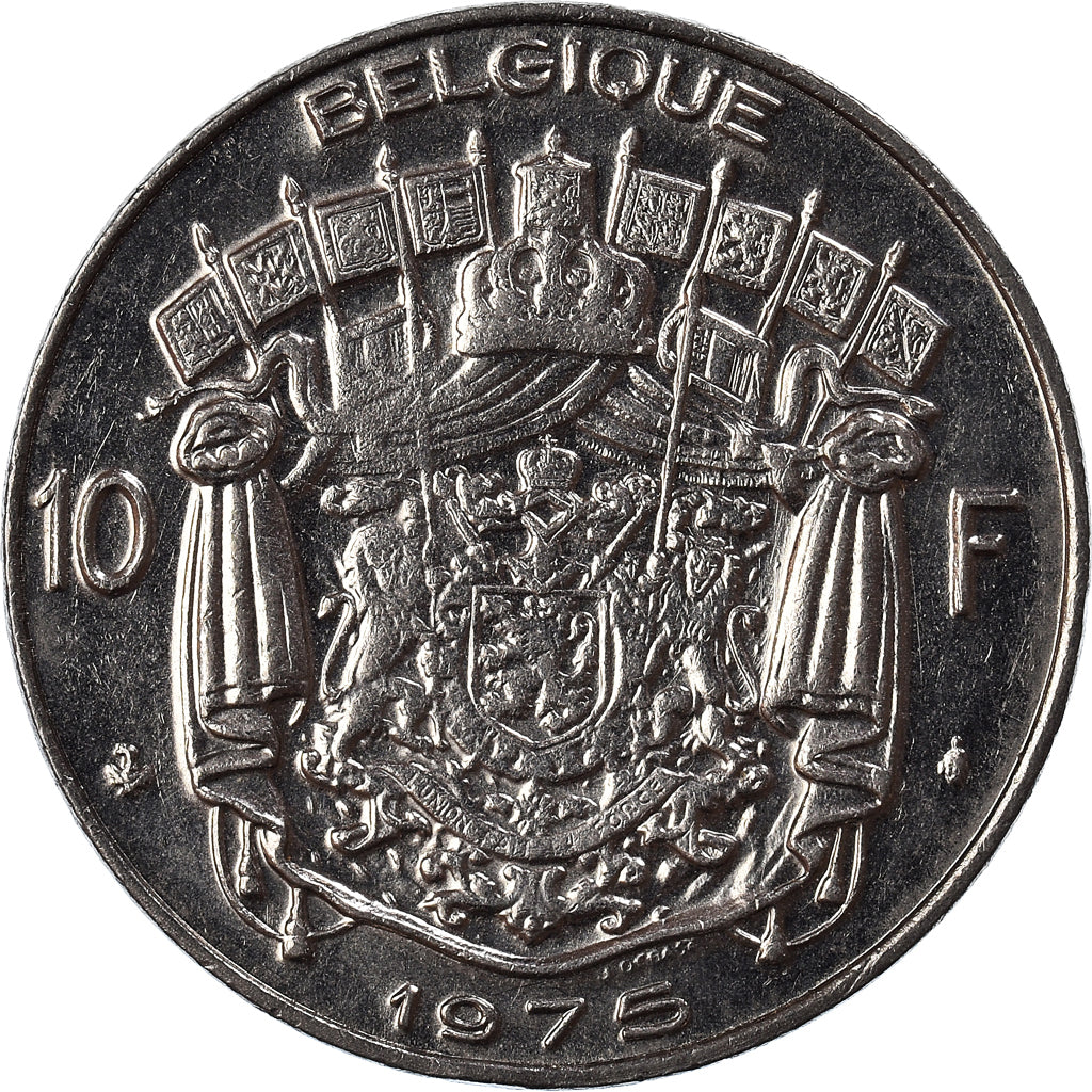 Coin, Belgium, 10 Francs, 10 Frank, 1975