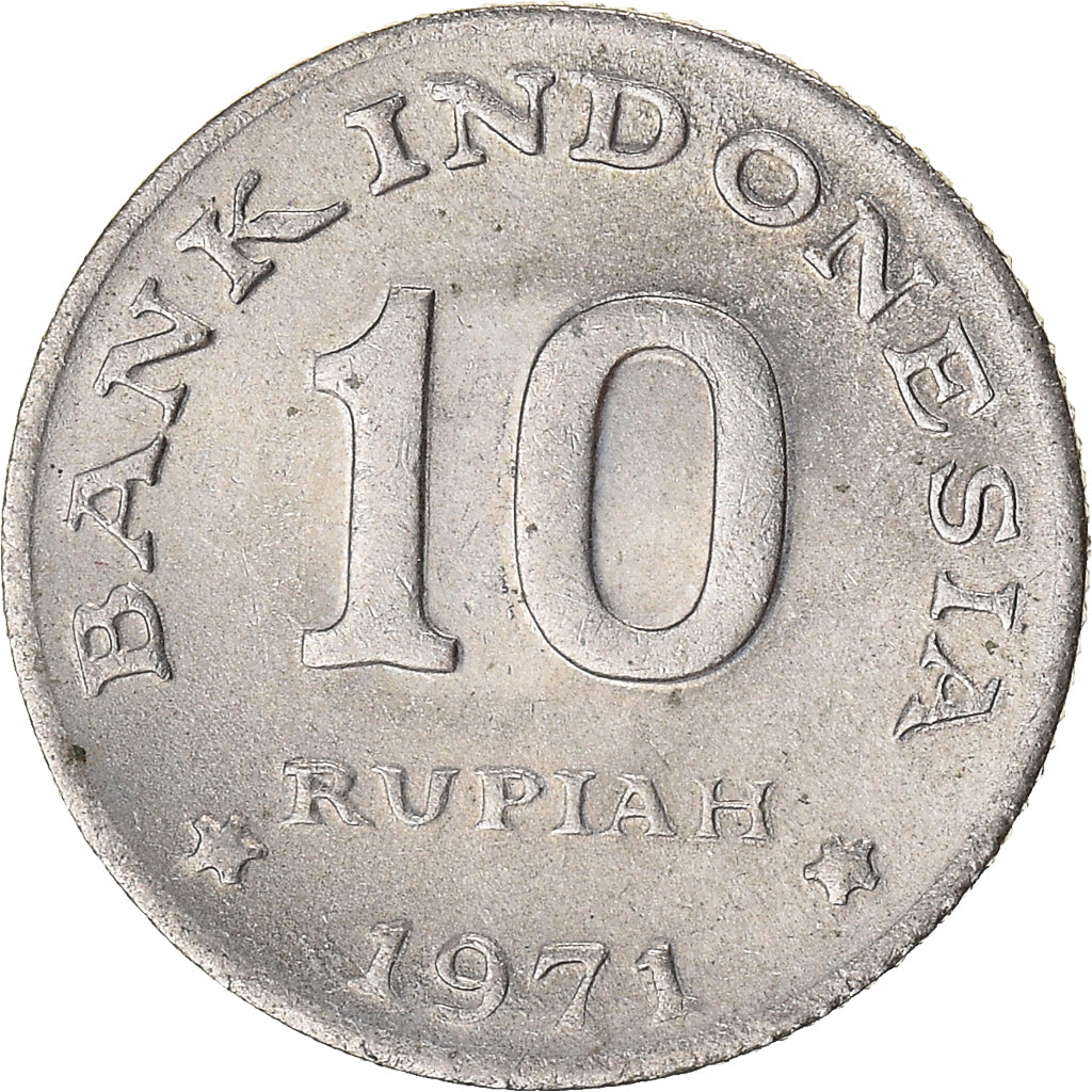 Moneda, Indonesia, 10 Rupiah, 1971