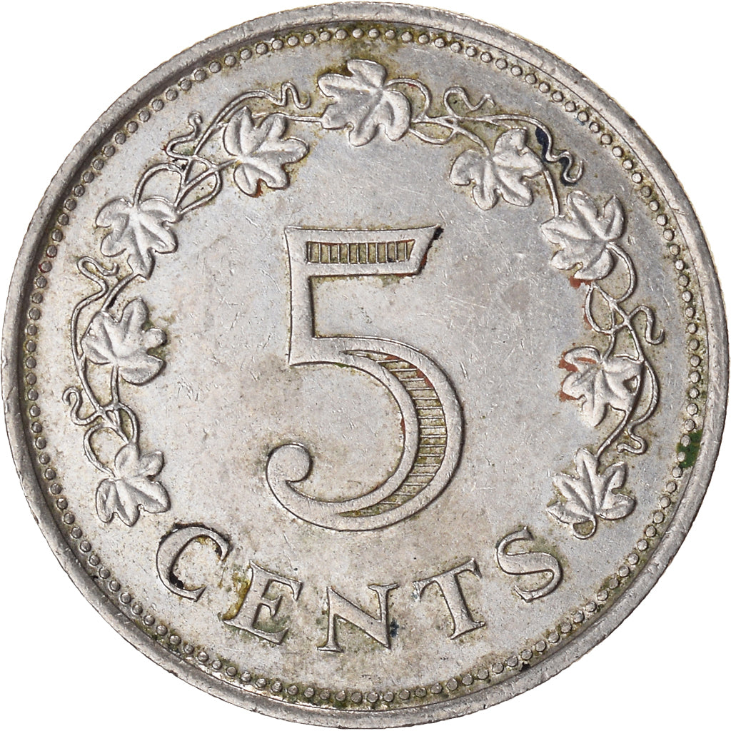 Moneda, Malta, 5 Cents, 1976