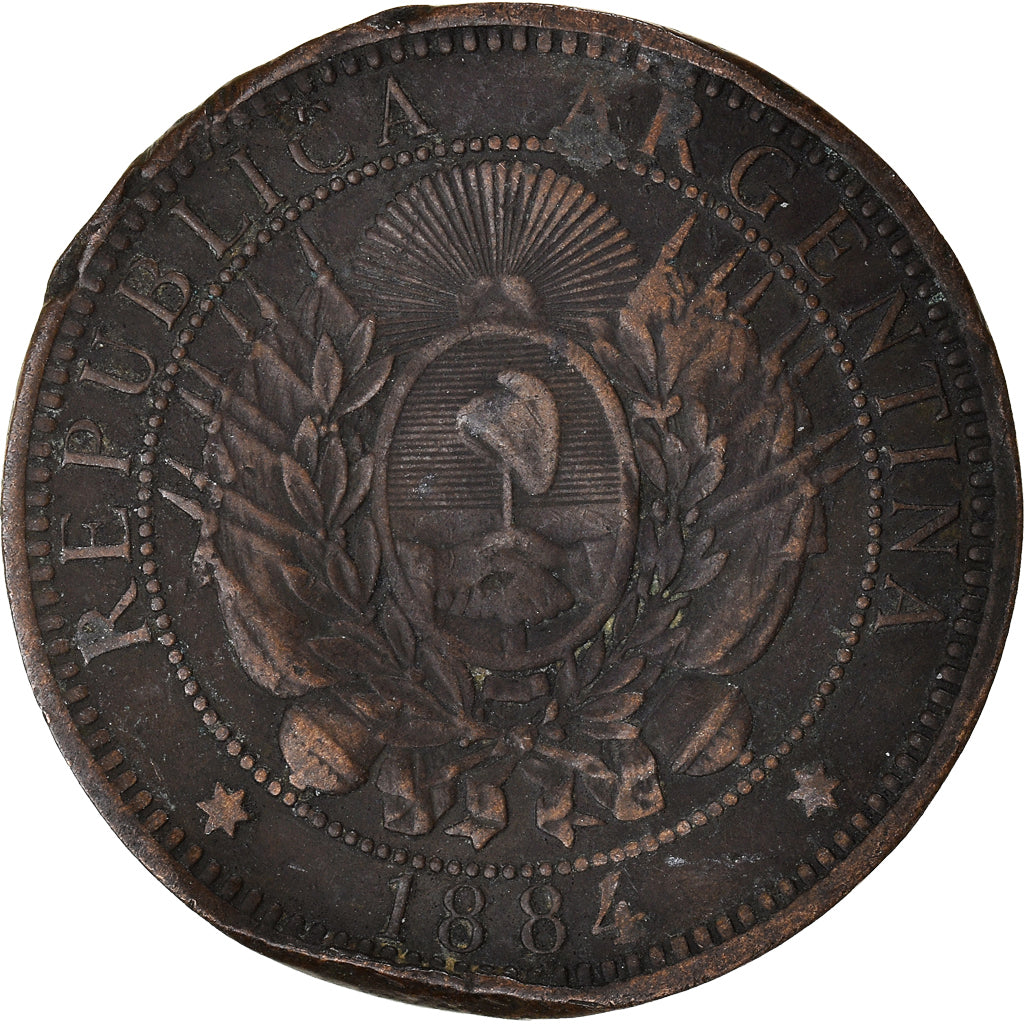 Coin, Argentina, 2 Centavos, 1884