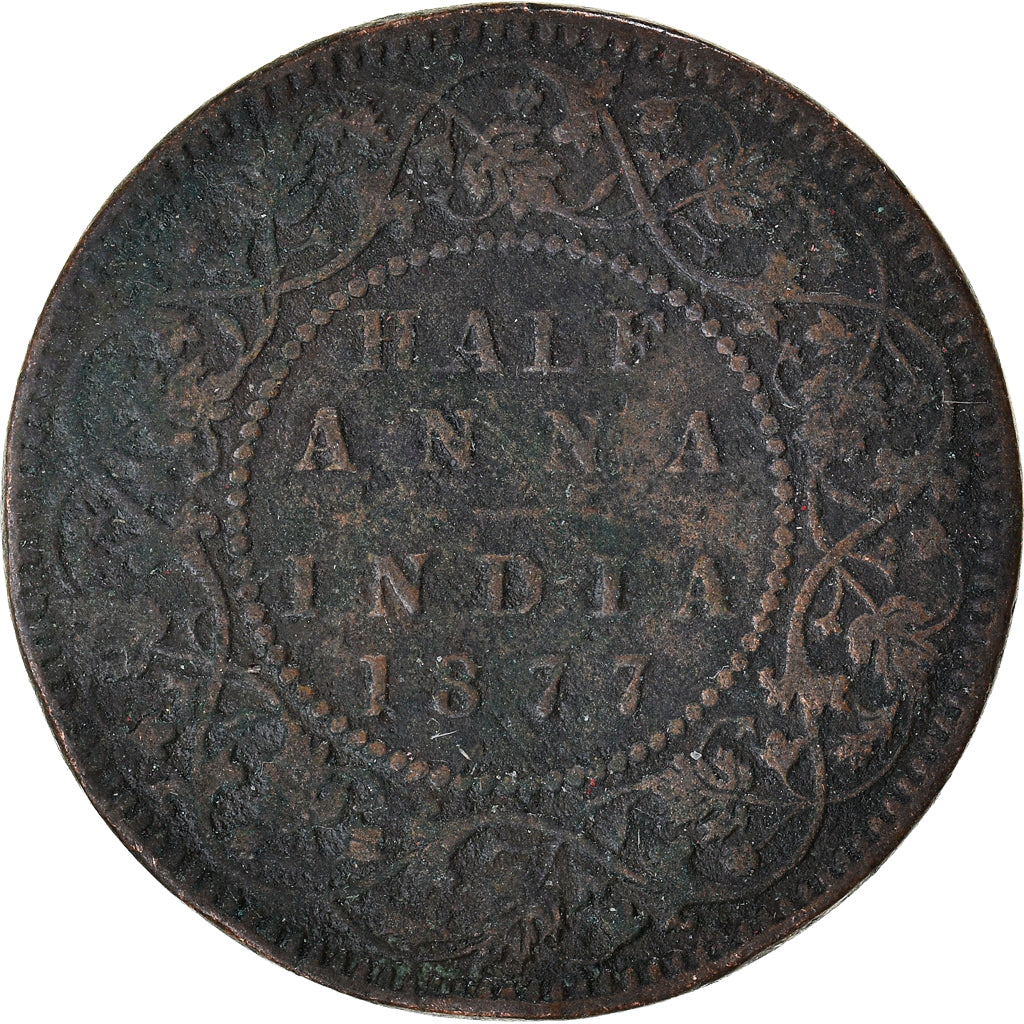Coin, INDIA-BRITISH, 1/2 Anna, 1877