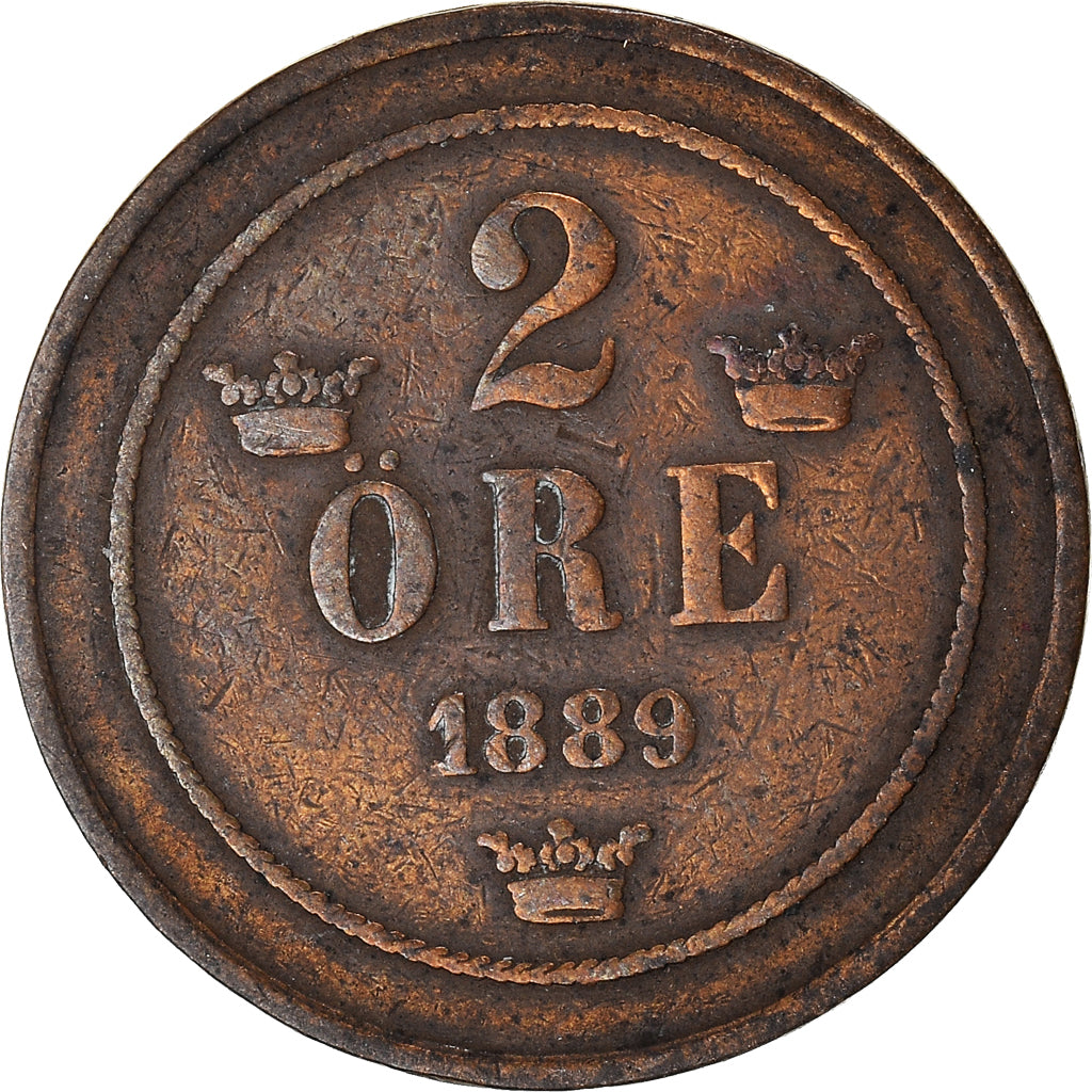Münze, Schweden, 2 Öre, 1889