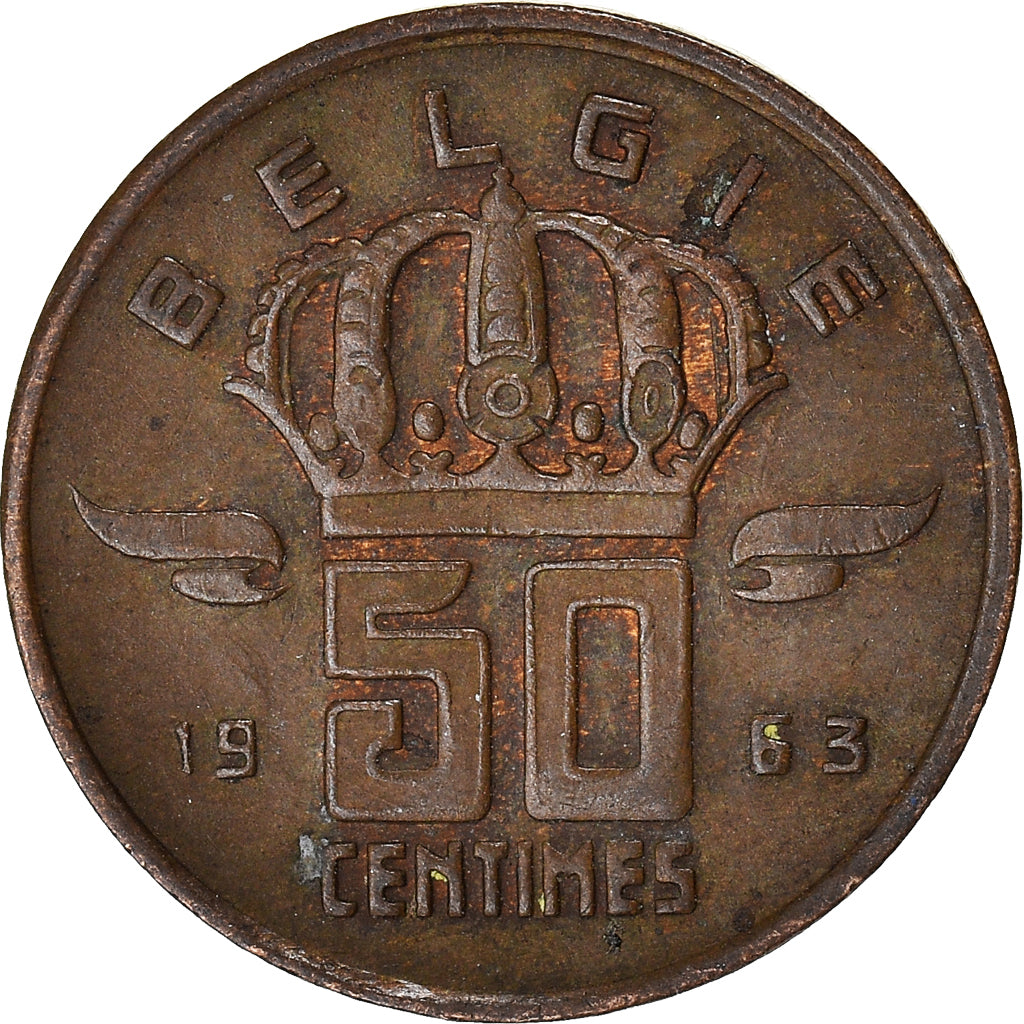 Moneta, Belgio, 50 Centimes, 1963