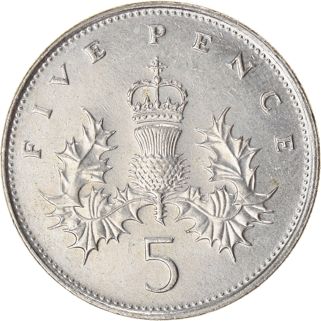 Münze, Großbritannien, 5 Pence, 1989