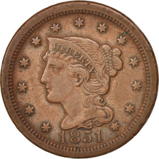 Coin, United States, Braided Hair Cent, Cent, 1851, U.S. Mint, Philadelphia
