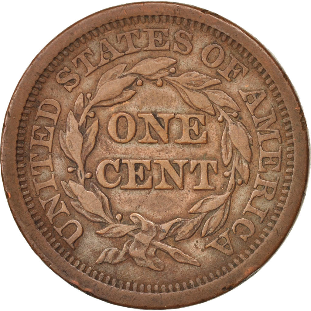 Coin, United States, Braided Hair Cent, Cent, 1851, U.S. Mint, Philadelphia