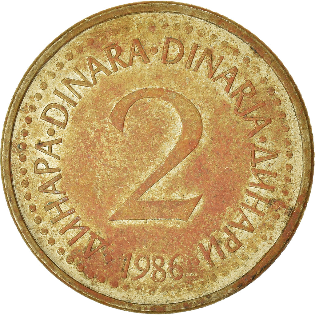 Coin, Yugoslavia, 2 Dinara, 1986