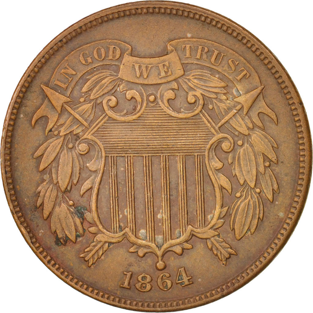 Vereinigte Staaten, 2 Cents, 1864, U.S. Mint, Philadelphia, EF(40-45), KM:94