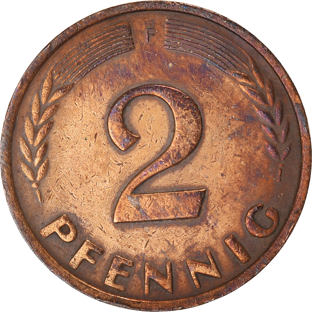 Moeda, ALEMANHA - REPÚBLICA FEDERAL, 2 Pfennig, 1962
